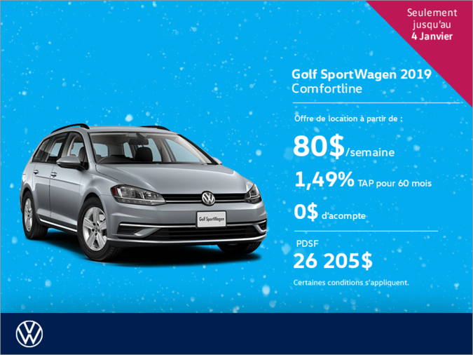 Get the 2019 Golf SportWagen! | Drummondville Volkswagen