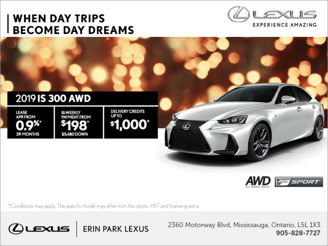Get the 2019 Lexus IS 300 AWD today!