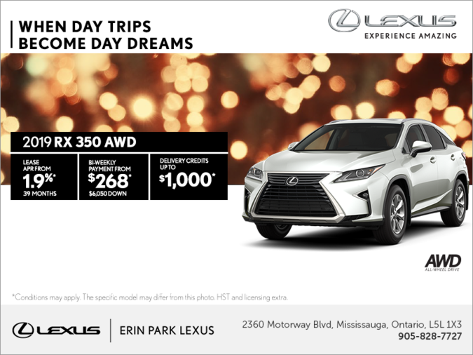 Get the 2019 Lexus RX 350 today!