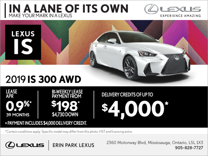 Lease the 2019 Lexus IS 300 today!
