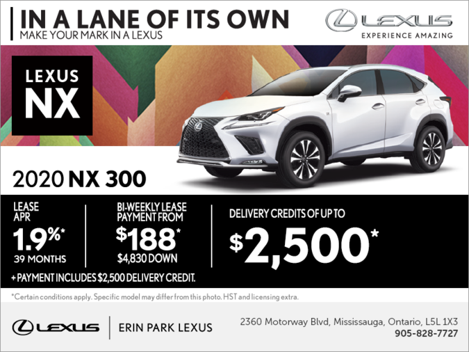 Lease the 2020 Lexus NX 300 today!