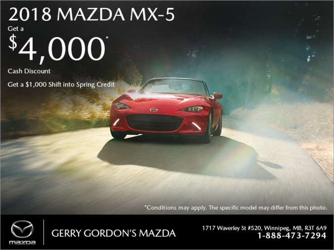Gerry Gordon's Mazda - Get the 2018 Mazda MX-5 today!