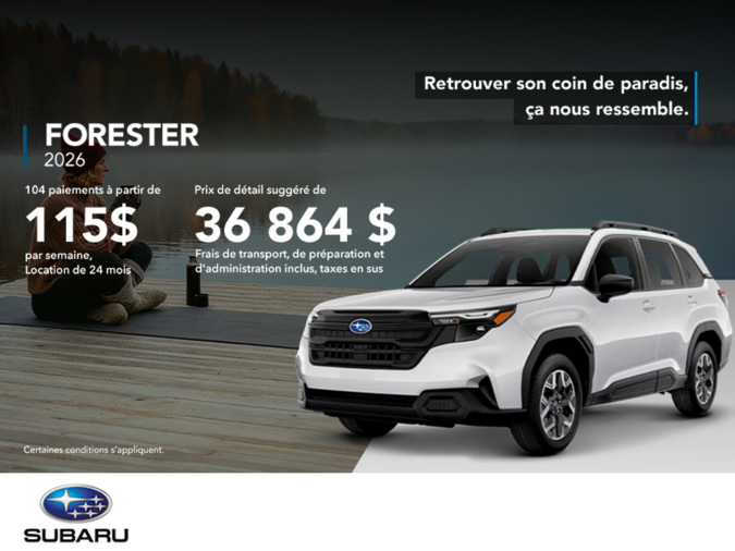 Procurez-vous le Forester 2026!