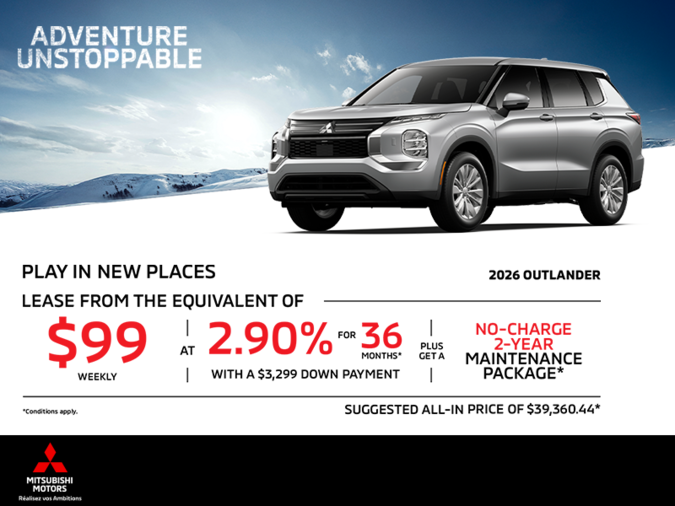 Get the 2026 Mitsubishi Outlander