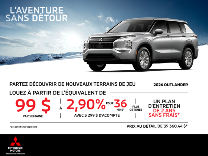 Procurez-vous le Mitsubishi Outlander 2026
