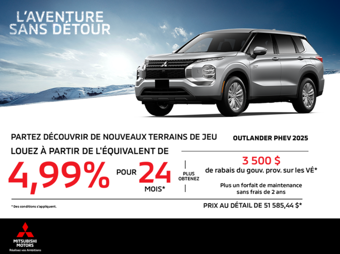 Procurez-vous le Mitsubishi Outlander Phev 2025
