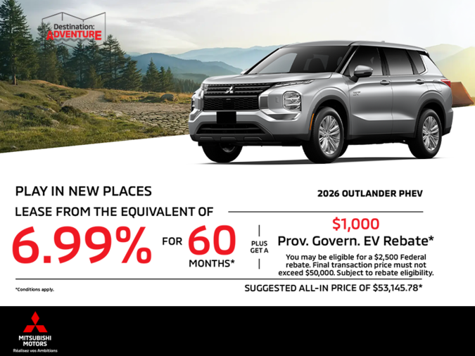 Get the 2026 Mitsubishi Outlander PHEV