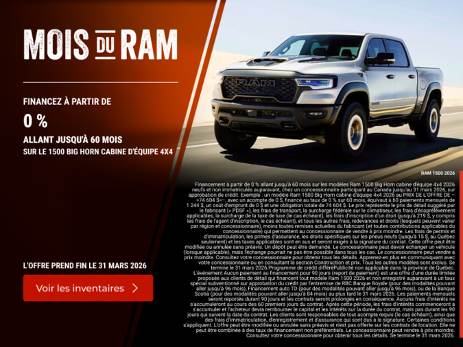 L'événement mensuel RAM