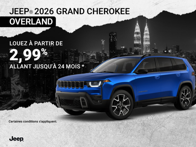 Conduisez un Jeep Grand Cherokee OverLand 2026!