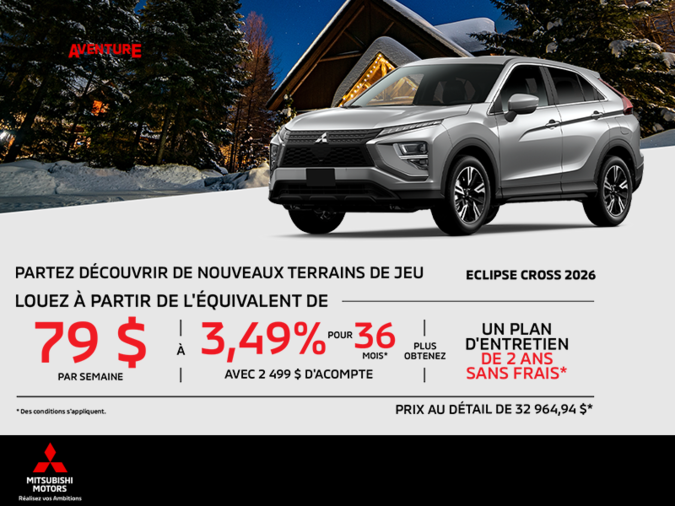 Procurez-vous le Mitsubishi Eclipse Cross 2026