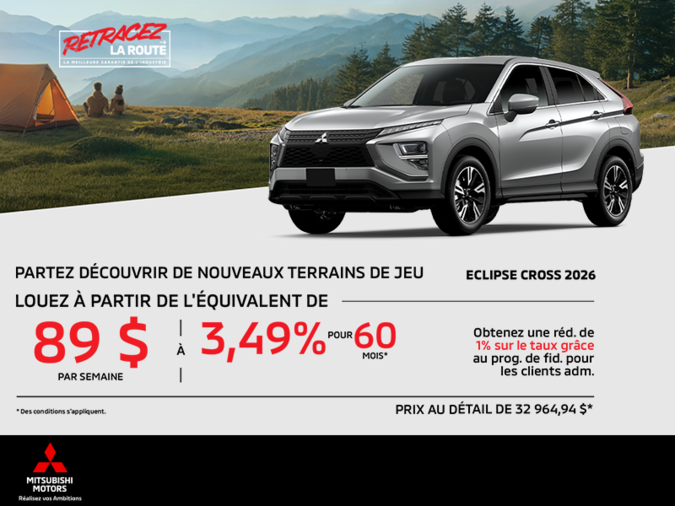 Procurez-vous le Mitsubishi Eclipse Cross 2026