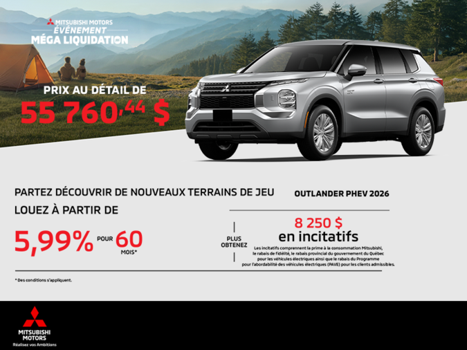 Mitsubishi Outlander PHEV 2026