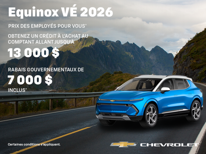 Procurez-vous le Chevrolet Equinox VÉ 2026