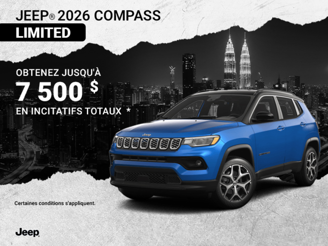 Conduisez un Jeep Compass 2026!