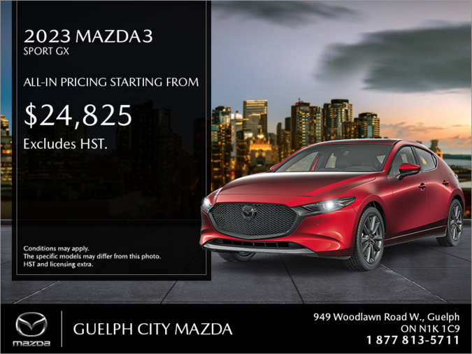 Guelph City Mazda - Get the 2023 Mazda3 Sport today!