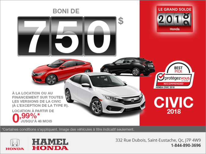 Louez la Honda Civic 2018!