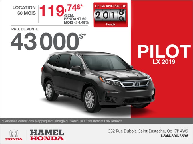 Louez le Honda Pilot 2019!