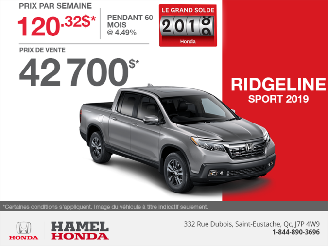 Louez le Honda Ridgeline 2019!