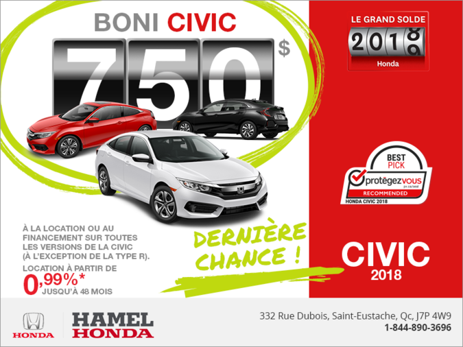 Louez la Honda Civic 2018!