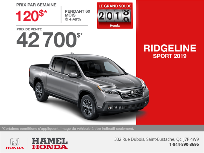 Louez le Honda Ridgeline 2019!