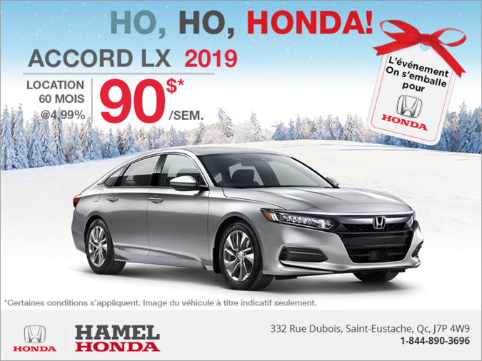 Louez la Honda Accord Berline 2019!