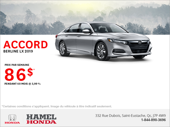 Louez la Honda Accord Berline 2019!