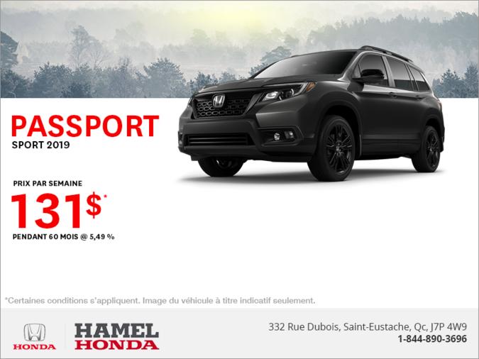 Louez la Honda Passport Sport 2019!