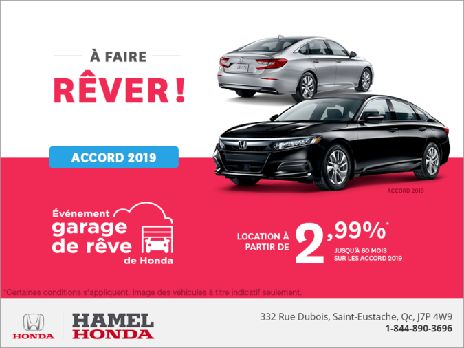 Louez la Honda Accord Berline 2019!