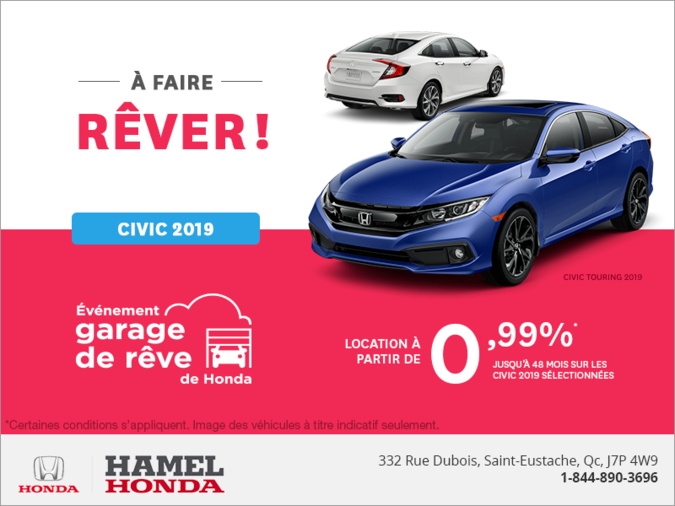 Louez la Honda Civic 2019!