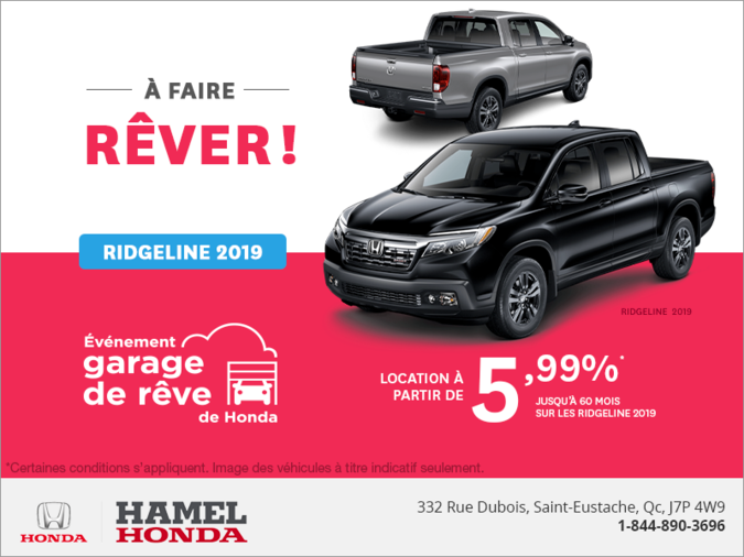 Louez la Honda Ridgeline 2019!