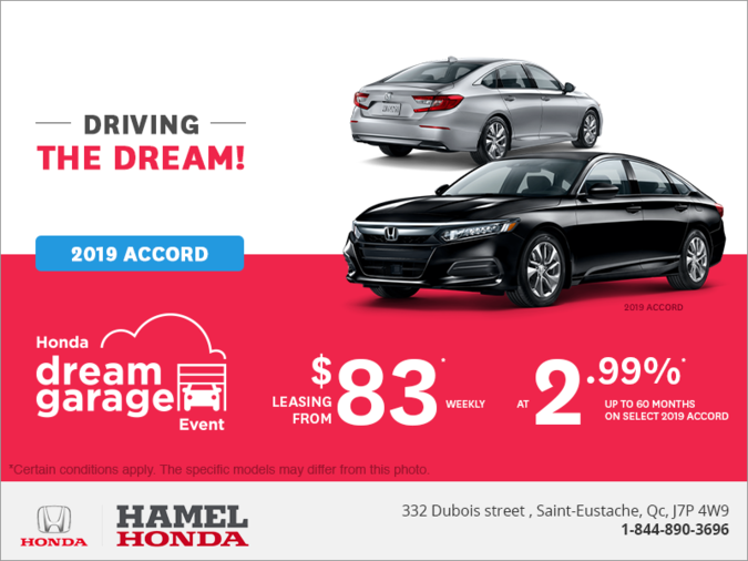 Lease the 2019 Honda Accord Sedan!