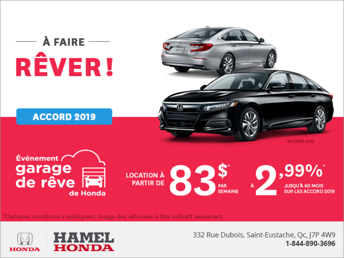 Louez la Honda Accord Berline 2019!