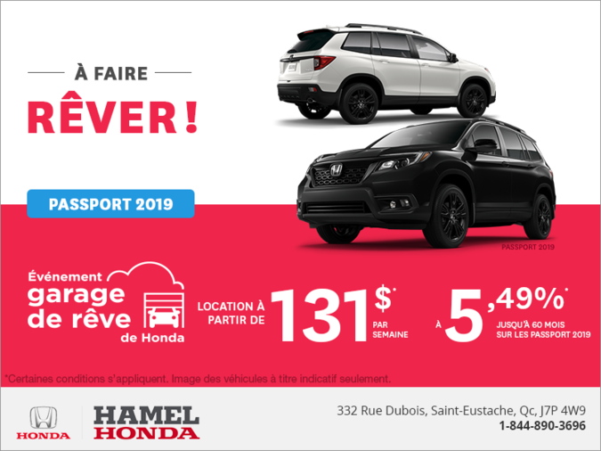 Louez la Honda Passport Sport 2019!