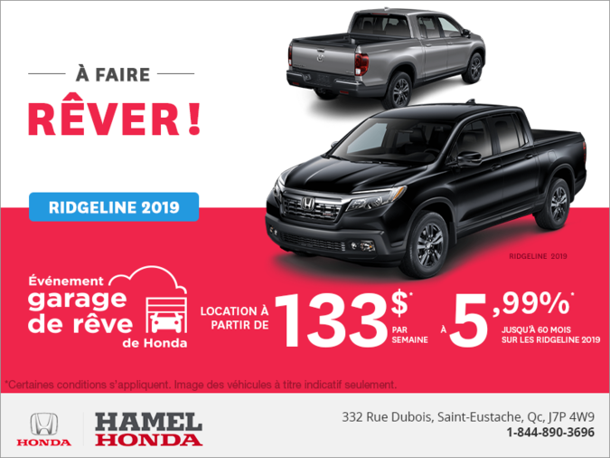 Louez le Honda Ridgeline 2019!