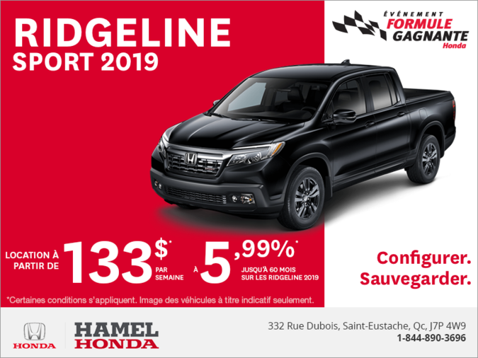 Louez le Honda Ridgeline 2019!