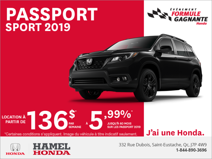 Louez le Honda Passport Sport 2019!