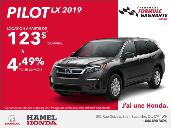 Louez le Honda Pilot 2019!