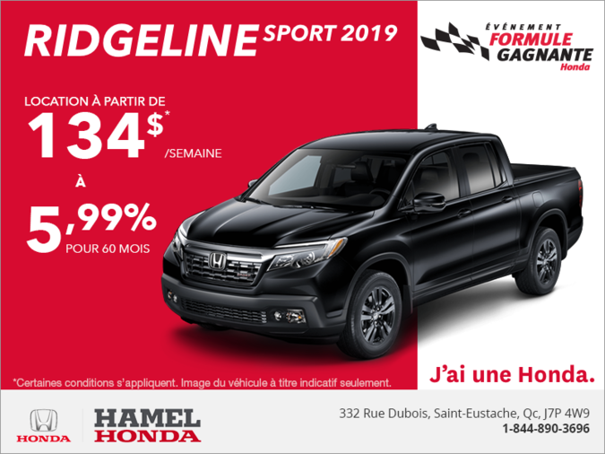 Louez le Honda Ridgeline 2019!