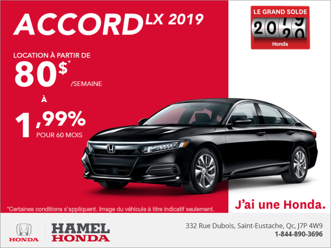 Louez la Honda Accord Berline 2019!