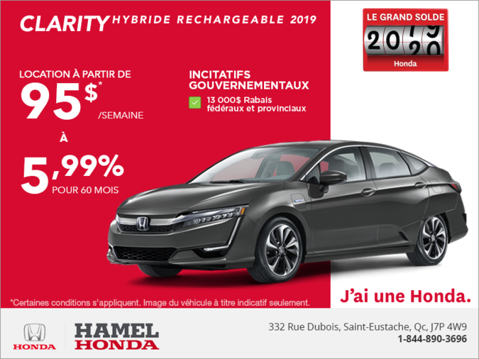 Louez la Honda Clarity 2019!