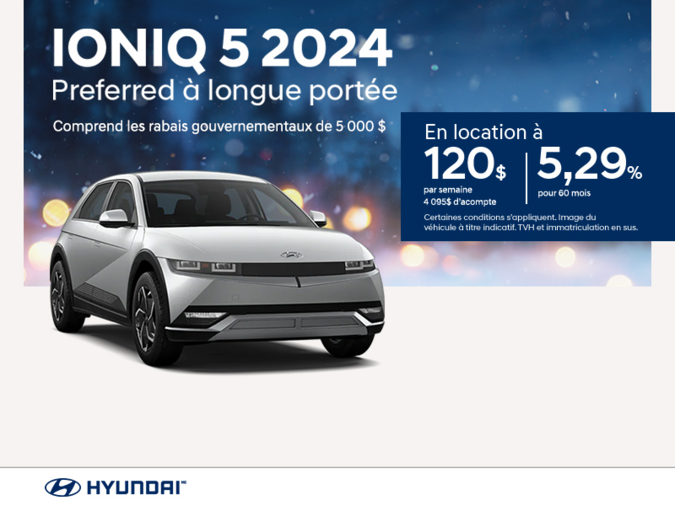 Procurez-vous le Hyundai Ioniq 5 2024