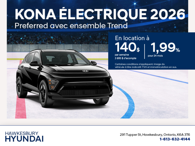 Procurez-vous le Hyundai Kona Electric 2026