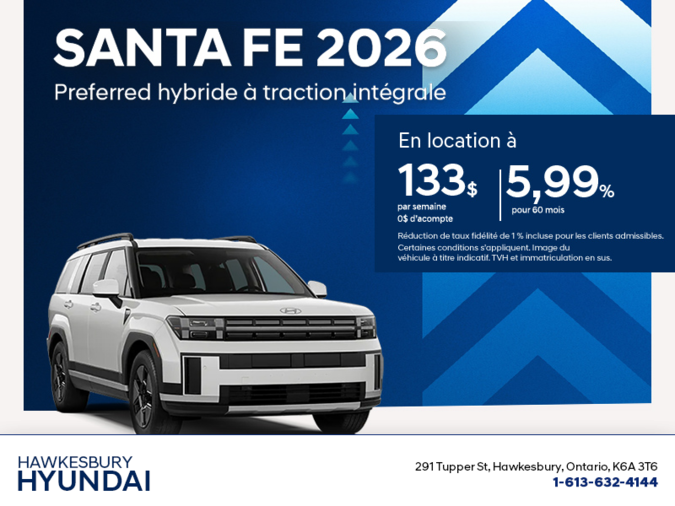 Procurez-vous le Hyundai Santa Fe Hybrid 2026