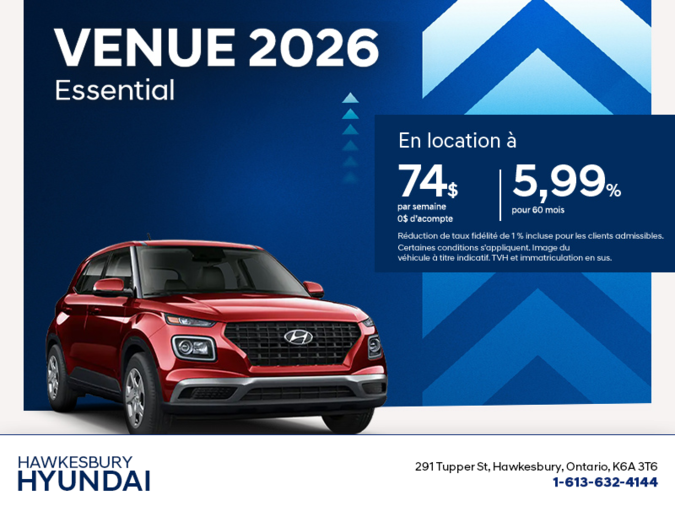 Procurez-vous le Hyundai Venue 2026
