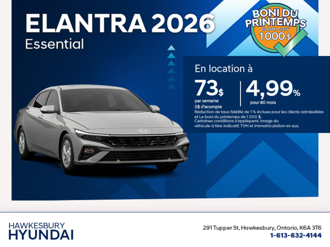 Procurez-vous le Hyundai Elantra 2026