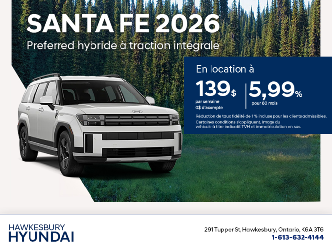 Procurez-vous le Hyundai Stanta Fe Hybride 2026