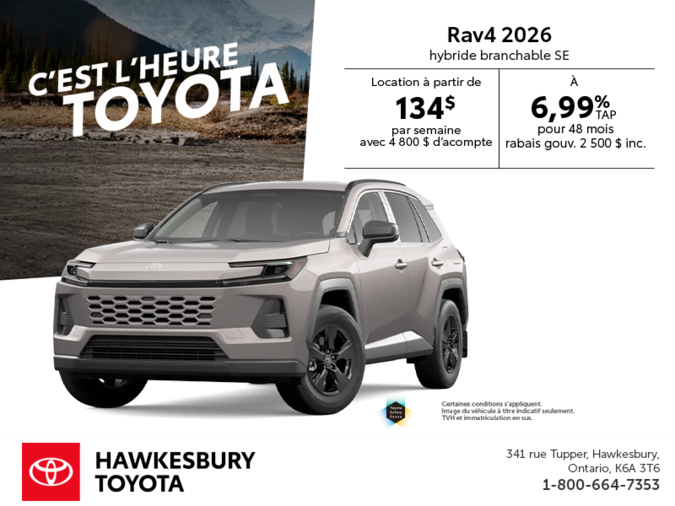 Toyota RAV4 Hybride Branchable 2026
