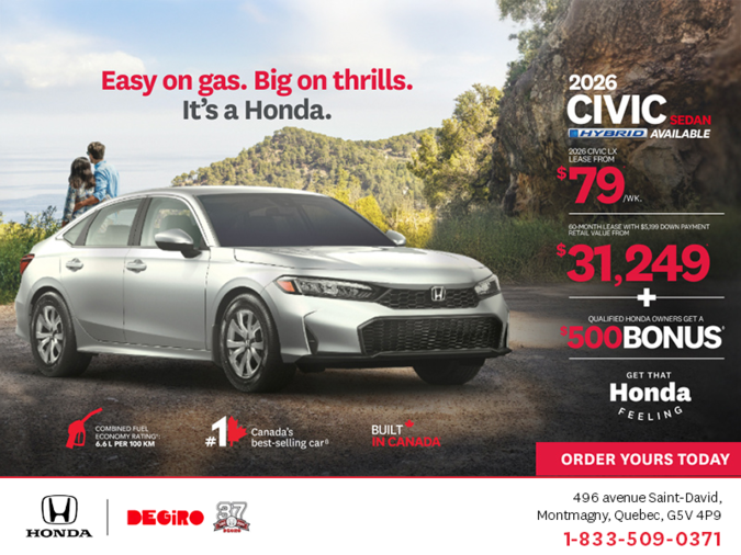 Get the 2026 Honda Civic Sedan Hybrid!