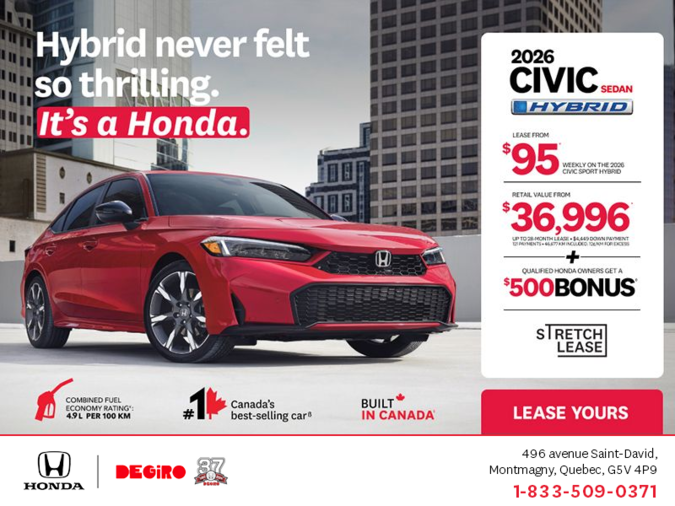 Get the 2026 Honda Civic Sedan Hybrid!