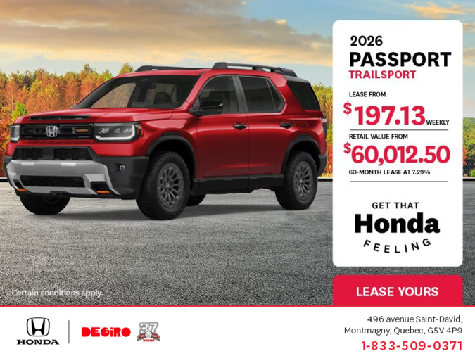 Get the 2026 Honda Passport!